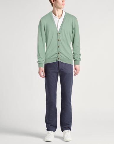 Man Cardigan Sage green Size 34 Cotton