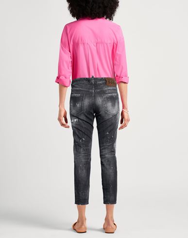 Woman Jeans Black Size 2 Cotton, Elastane