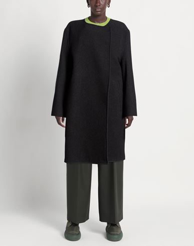Woman Coat Black Size 4 Wool, Polyamide