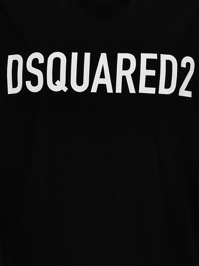 -Logo Print T Shirt Bianco/Nero-Uomo