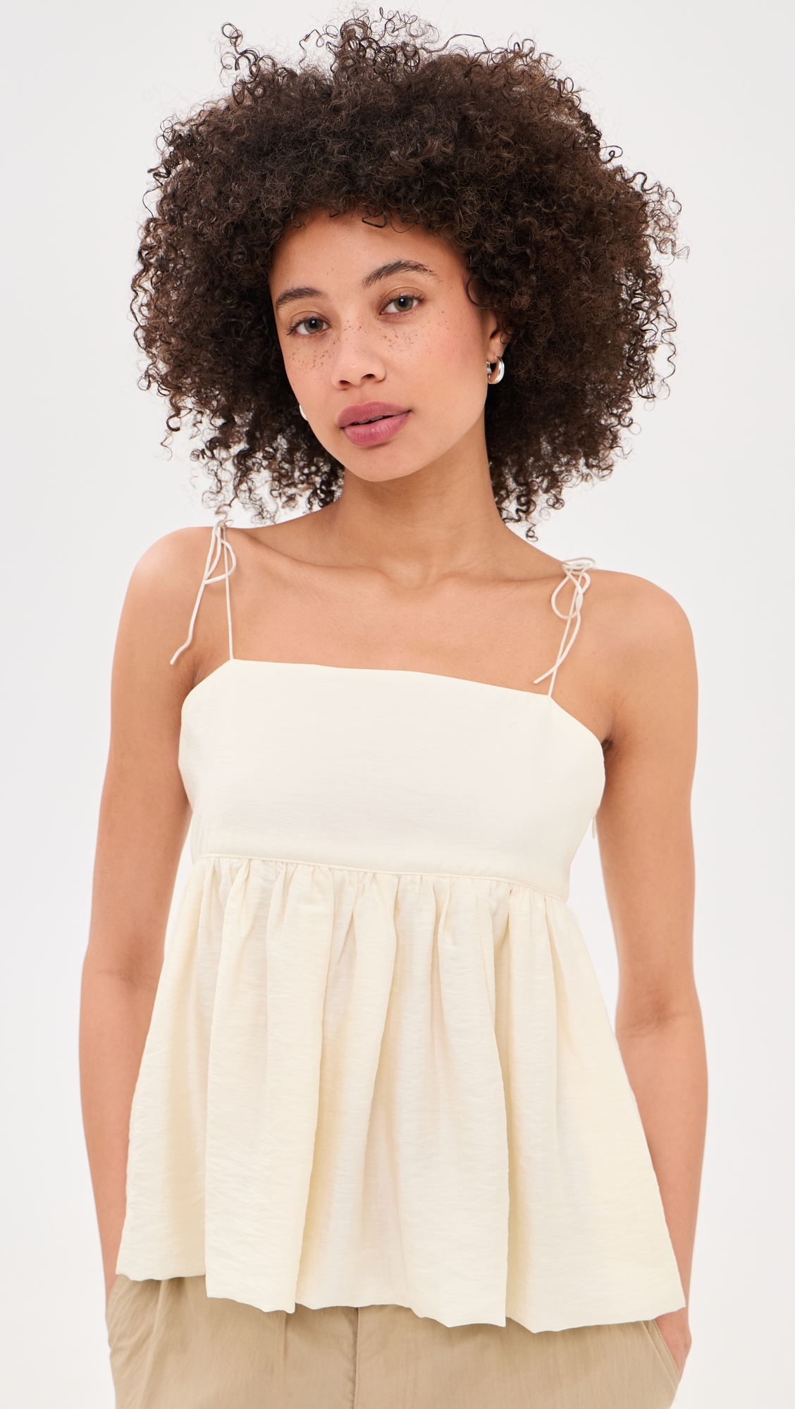 Flared Bustier Blouse Ivory