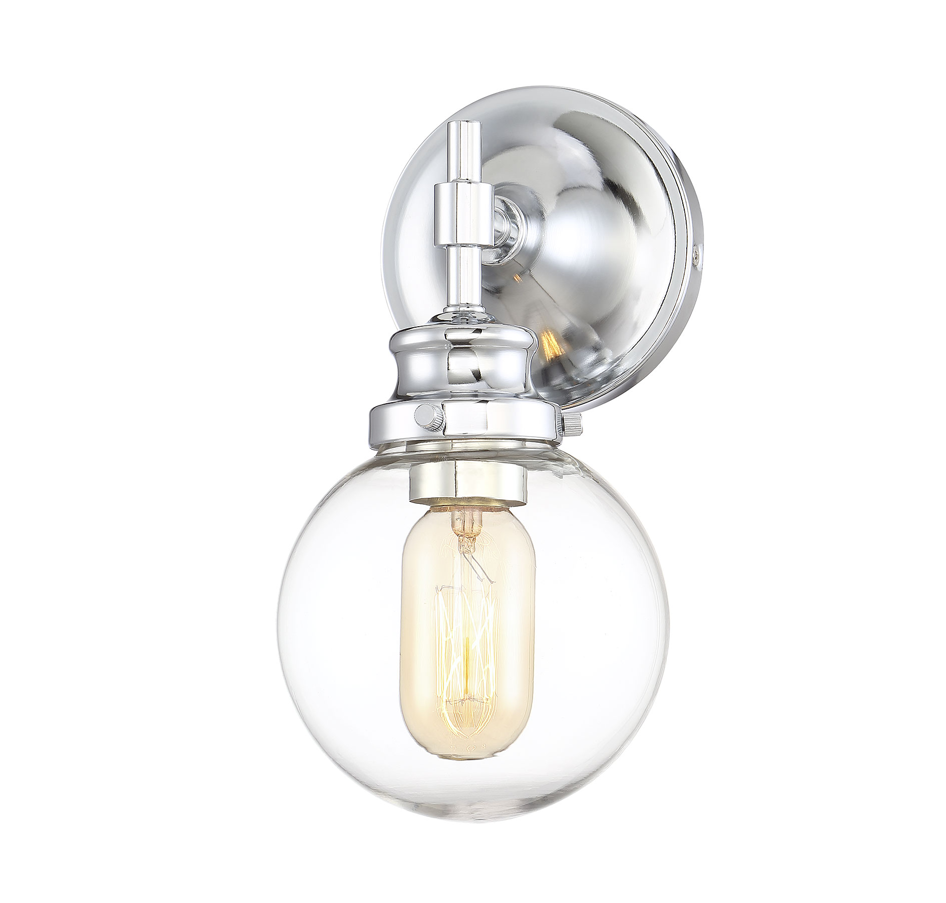Trade Winds Chatham Glass Globe Wall Sconce in Chrome - TW110029-CH