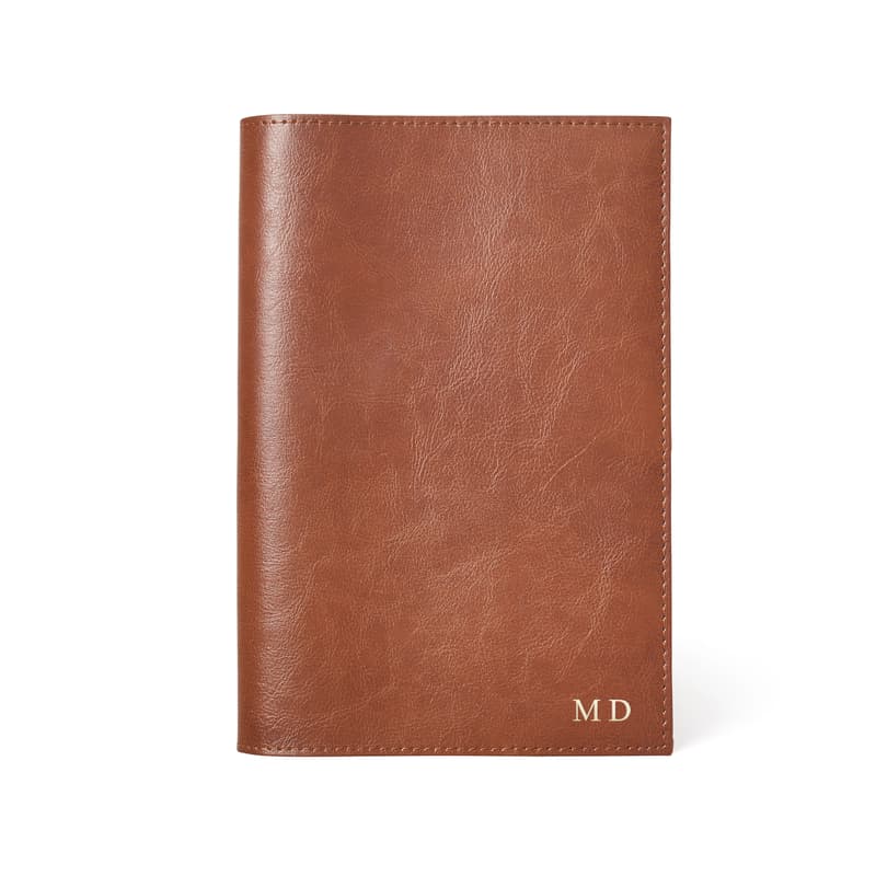 Rustic A5 Refillable Leather Journal in Smooth Antique Brown
