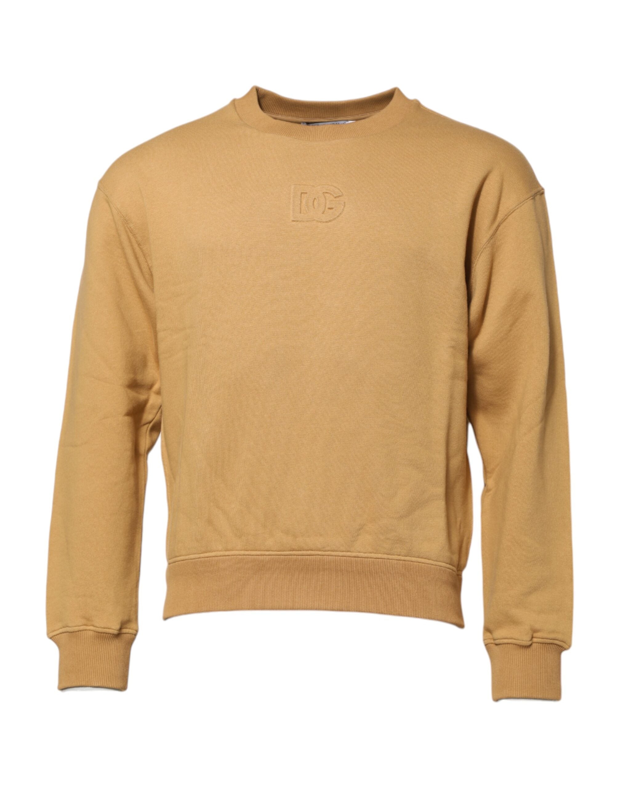 Cotton Logo-Embossed Sweatshirt — Yellow