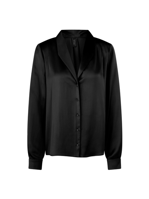 Marc Cain Blouse with lapel collar, black, 36 N