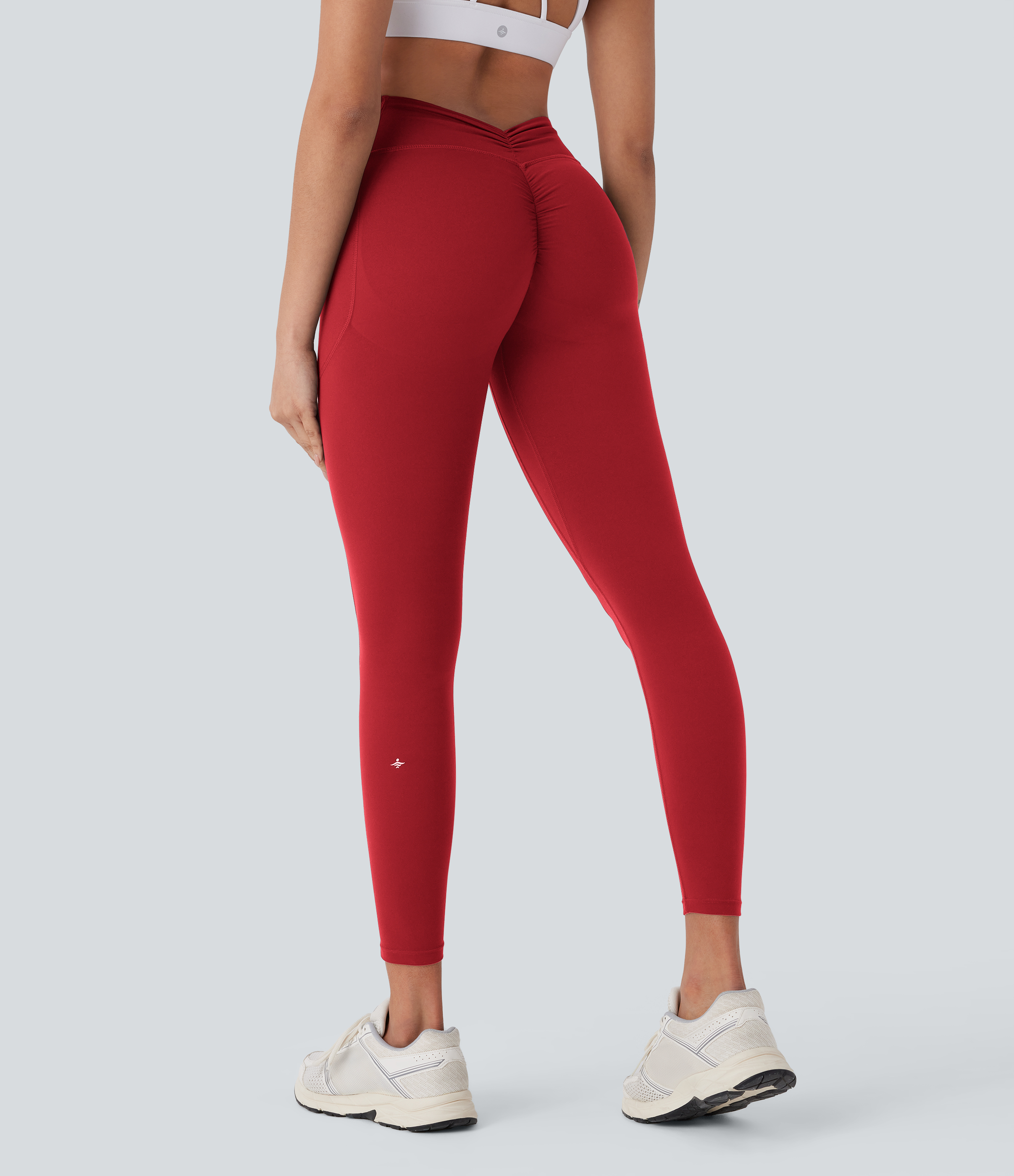 UltraSculpt™ SoCinched High Waisted Tummy Control Butt Lifting Ruched Pocket Shaping Yoga Leggings  - Aura Orange