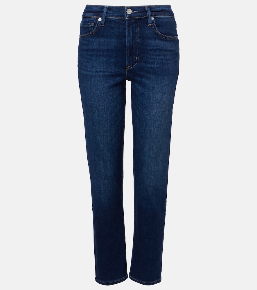 Caia cropped mid-rise straight jeans