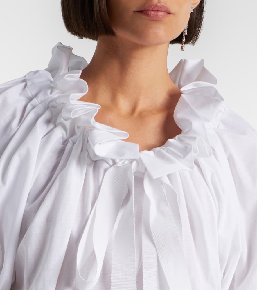 Ruffled cropped cotton top