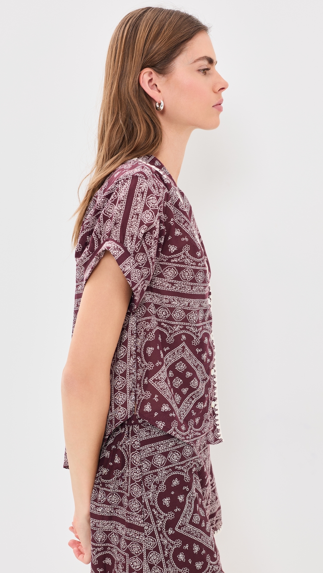 Ilene Button Down Shirt Raisin/Dove