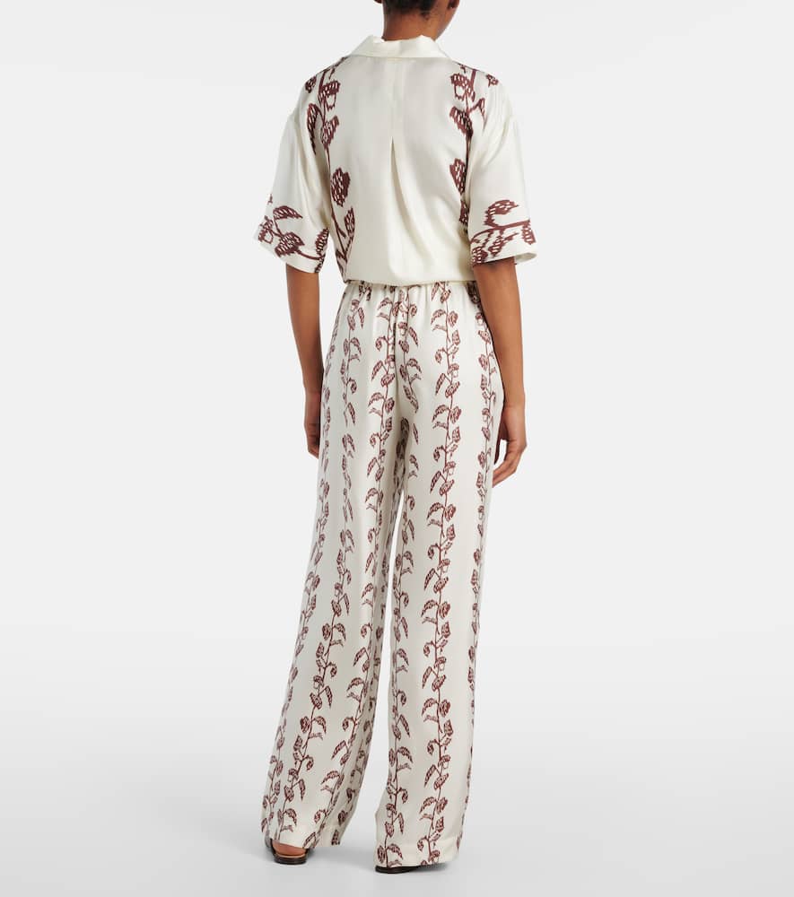 Aurelia silk twill wide-leg pants