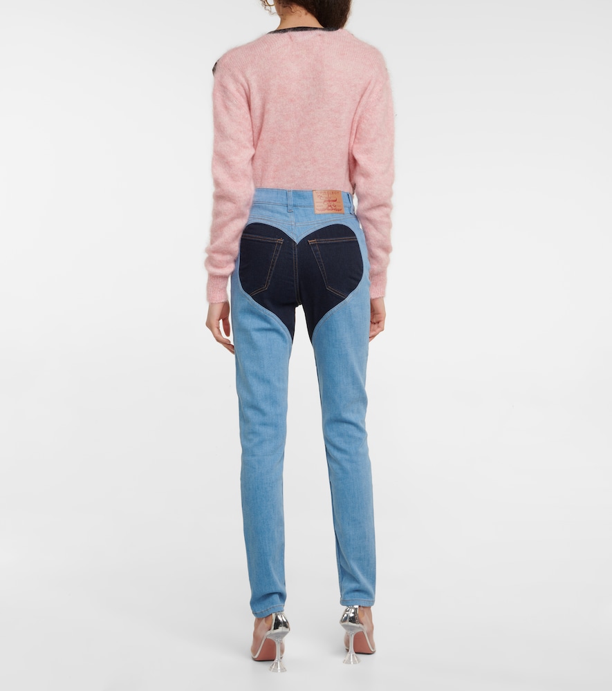 Exclusive to Mytheresa - Paneled high-rise skinny jeans