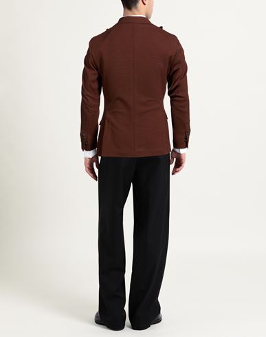 Man Blazer Brown Size 36 Polyester, Cotton, Elastane
