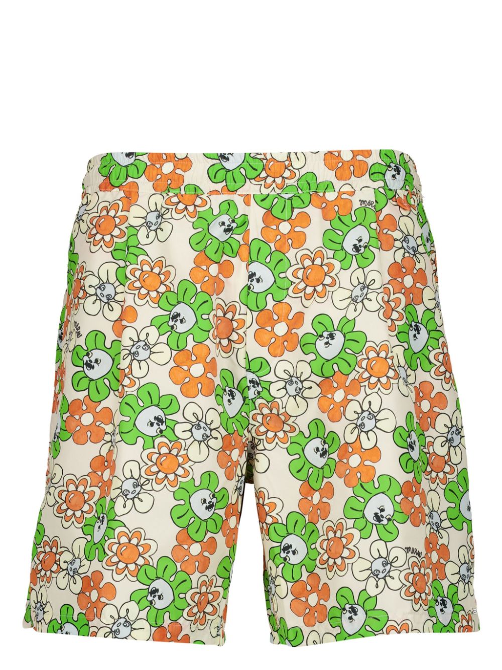 Floral graphic-print swim shorts - Green
