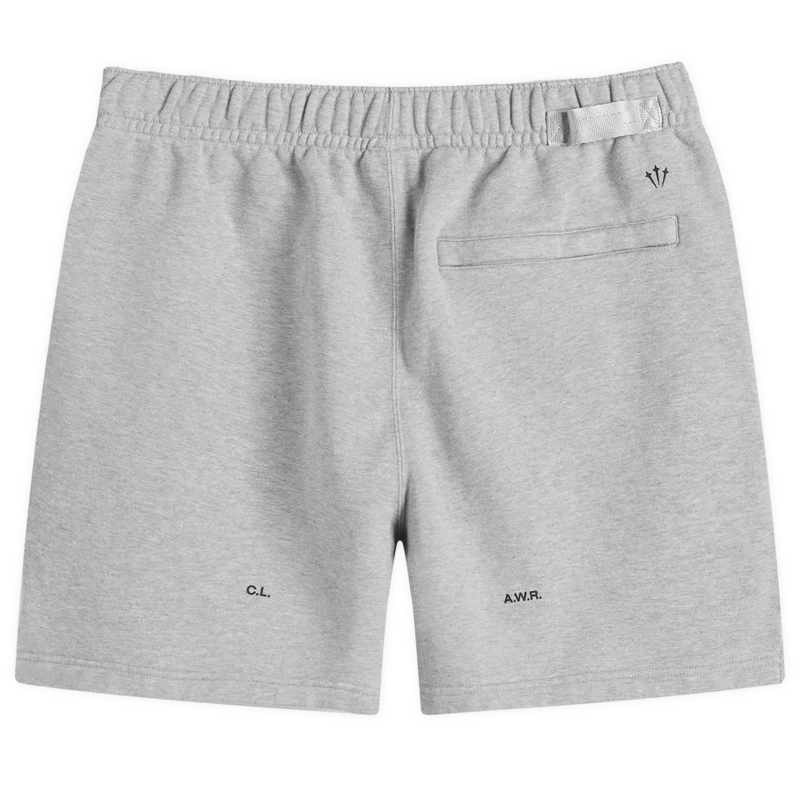 Nocta Cardinal Stock Fleece Short in Dark Grey Heather/Matte Silver/Black