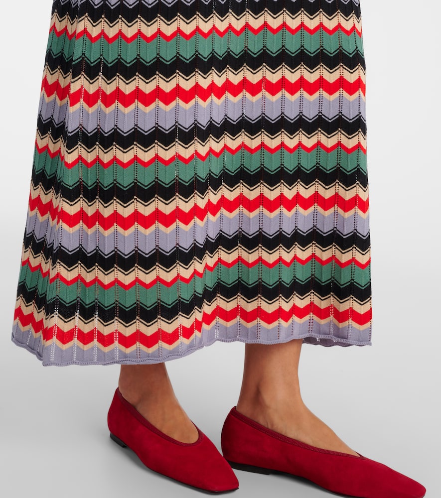 Miller chevron cotton midi dress