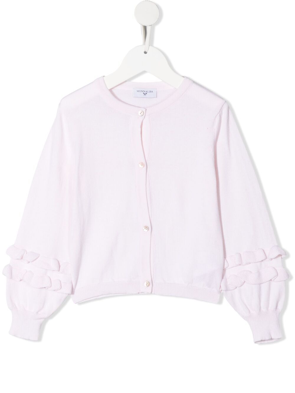 Frill-trimmed cotton cardigan - Pink