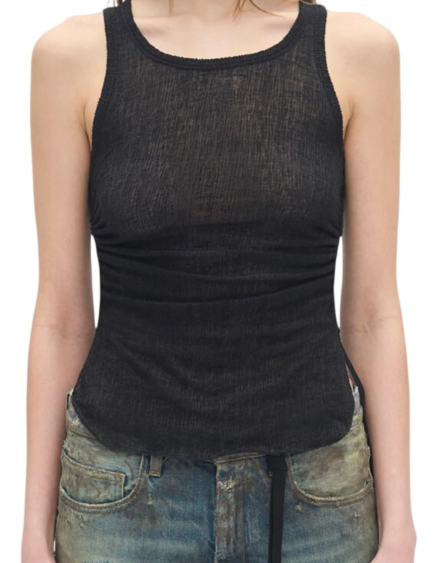 Mara Wrinkled Cropped Tank Top