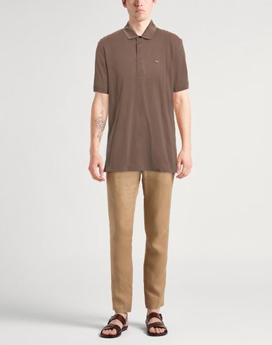 Man Polo shirt Khaki Size XS Cotton