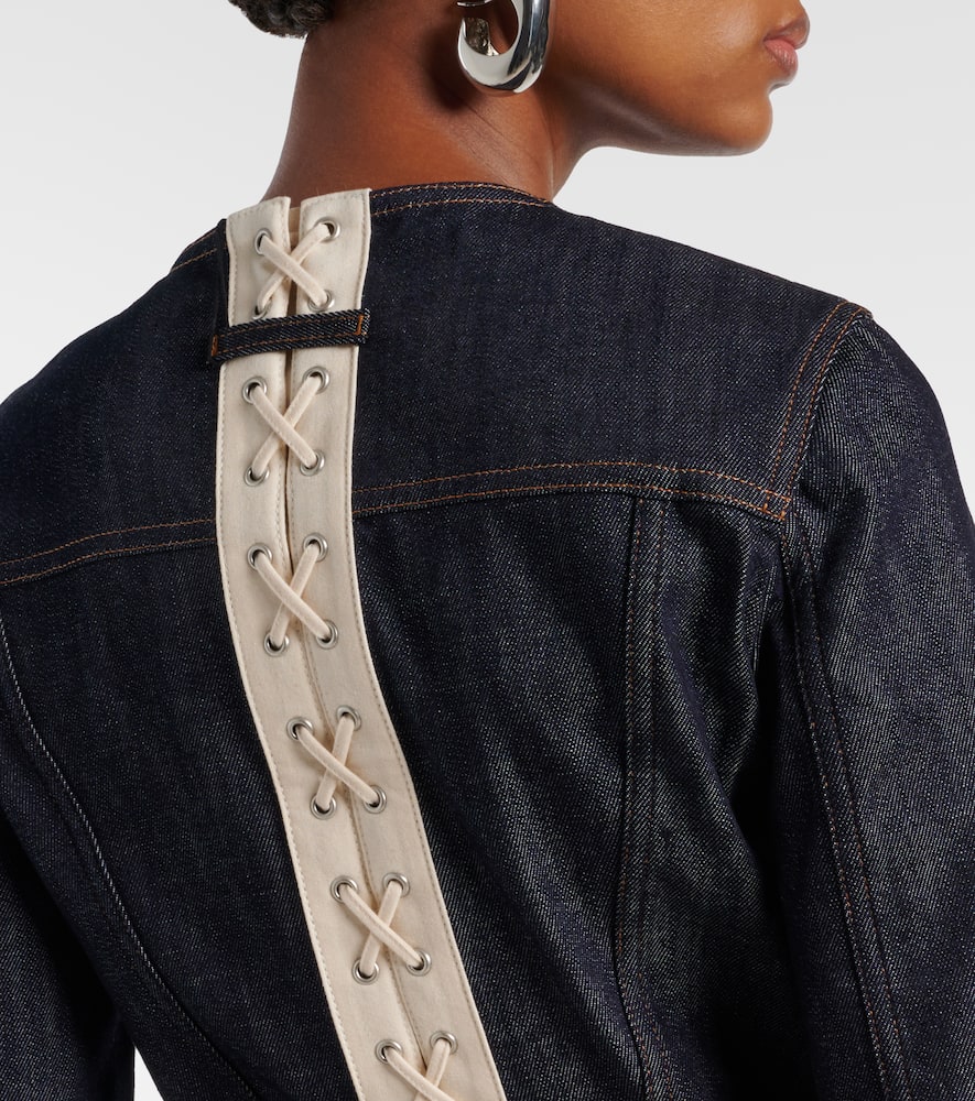 Jean Paul Gaultier Lace-up cropped denim jacket