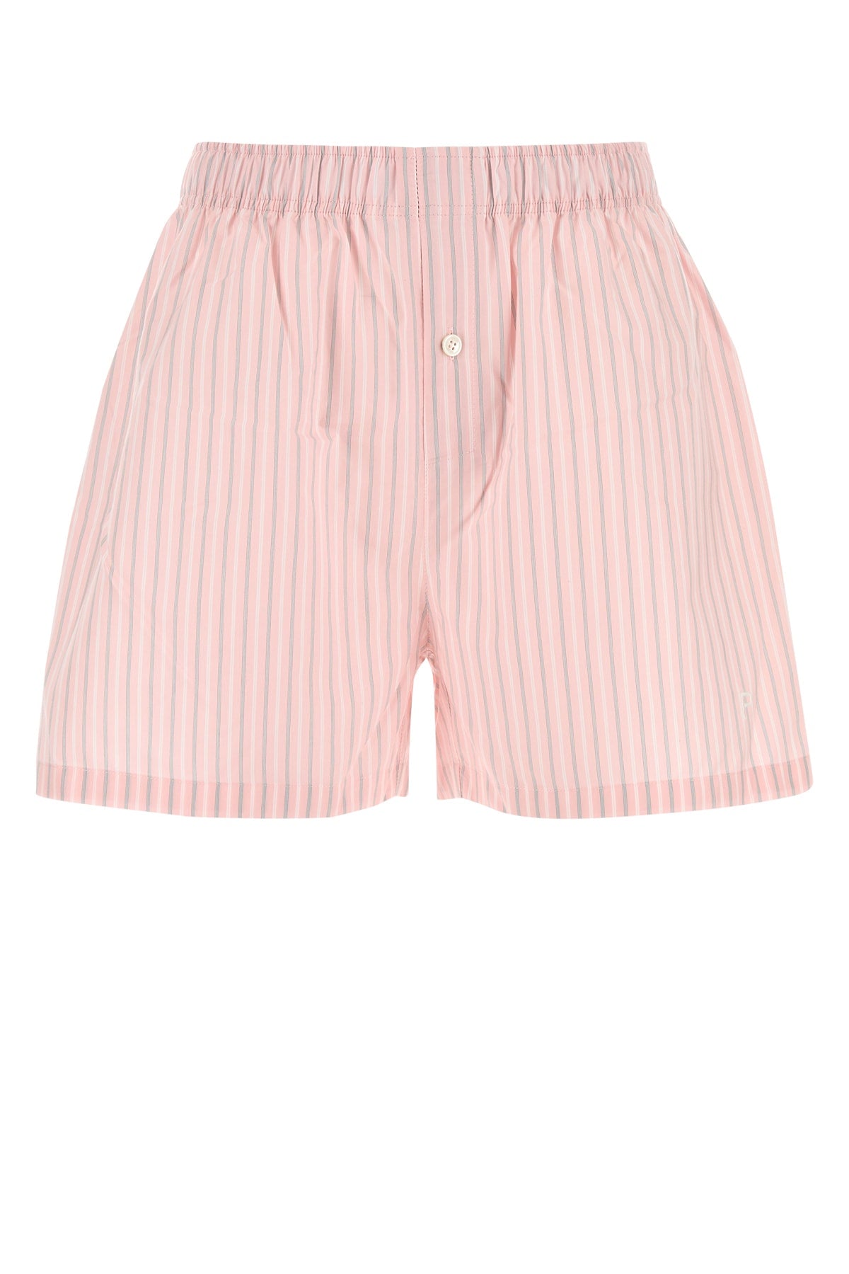 Striped Cotton Shorts — Pink