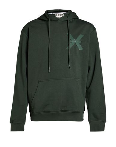 Man Sweatshirt Dark green Size M Cotton, Polyester