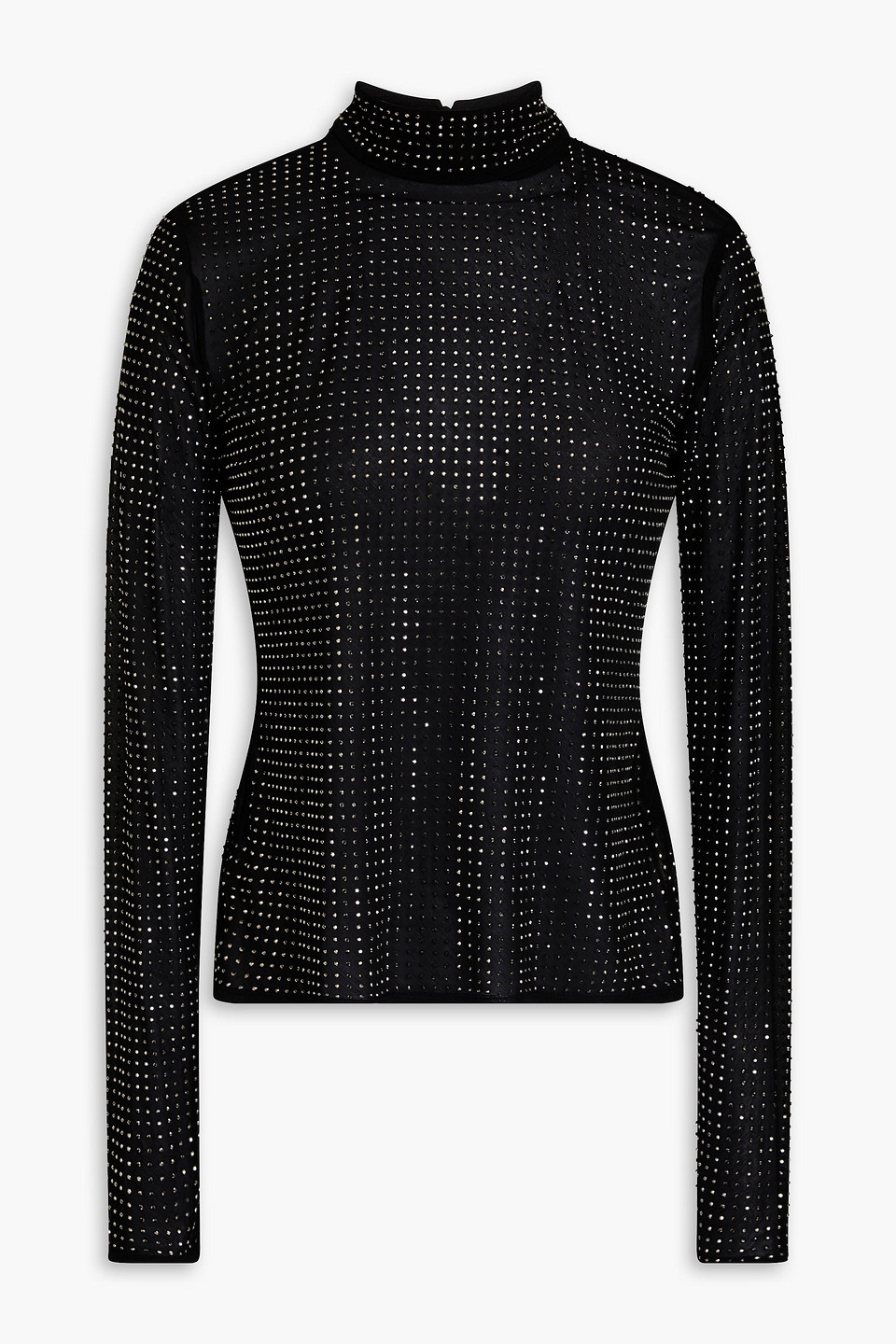 SIMKHAI - Crystal-embellished jersey turtleneck top - Black - XS