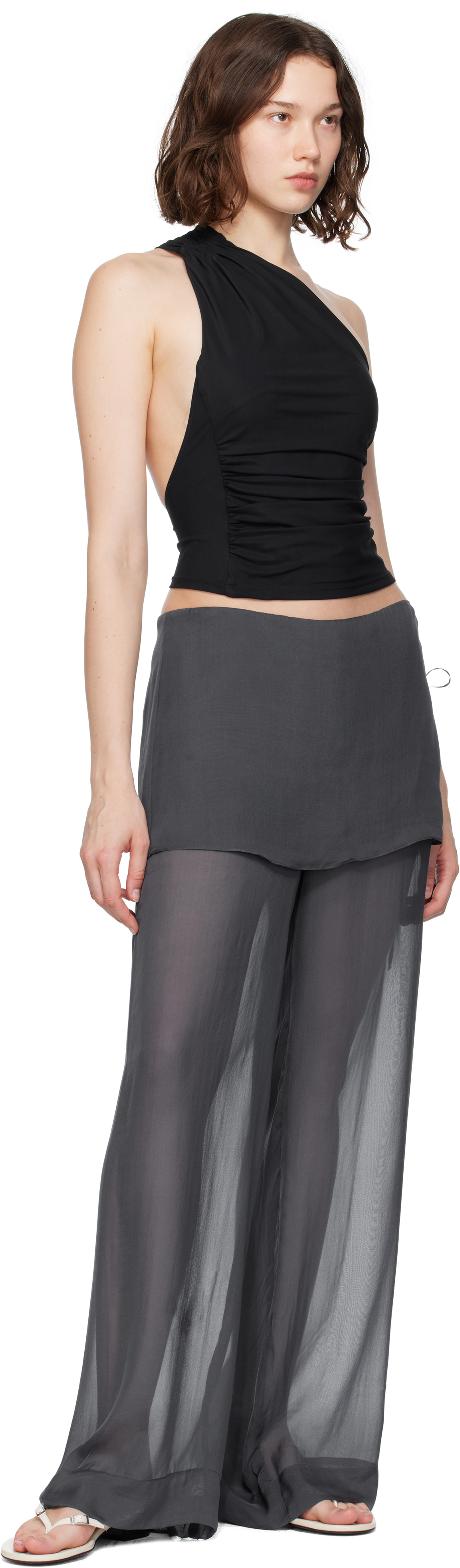 Navy Silk Archive Trousers