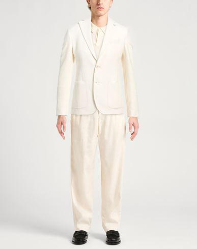L. b.m. 1911 Man Blazer Cream Size 36 Virgin Wool, Nylon, Viscose
