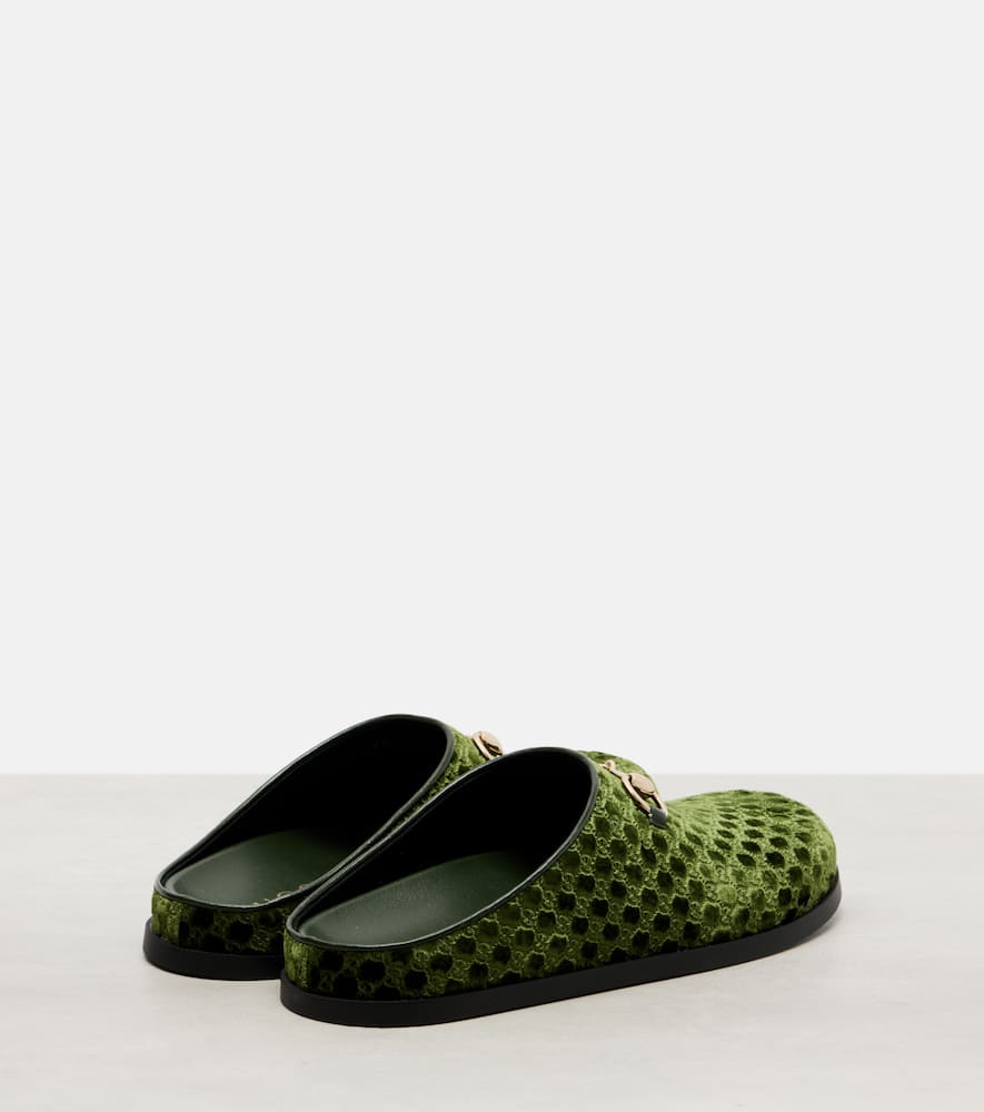 Horsebit GG velvet mules