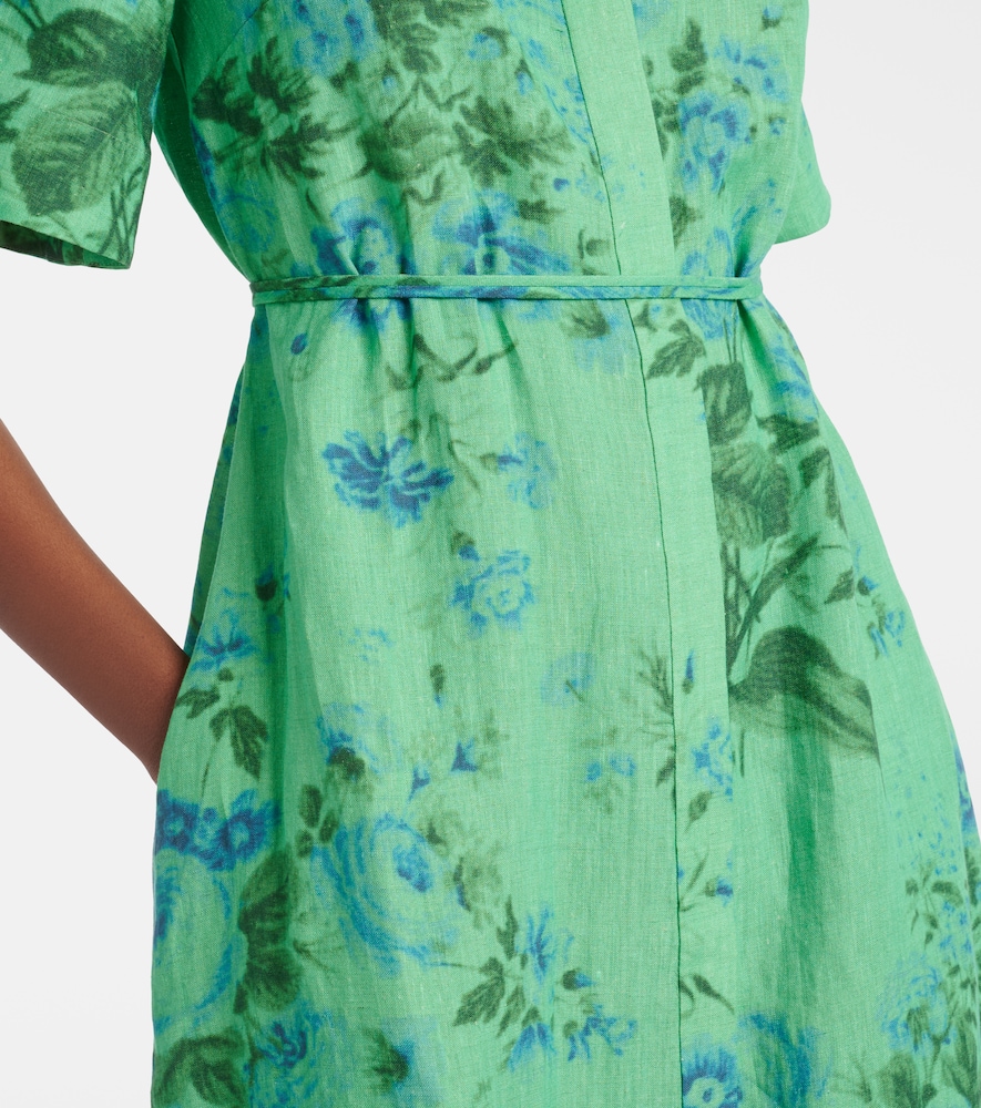 Floral linen shirt dress