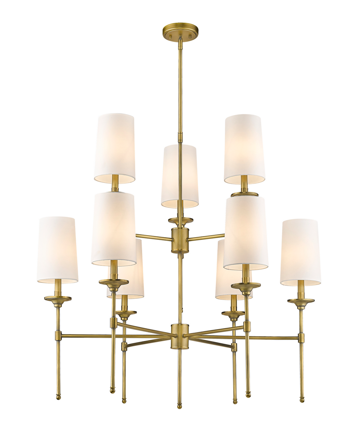 Rubbed Brass Chandelier from the Emily Collection