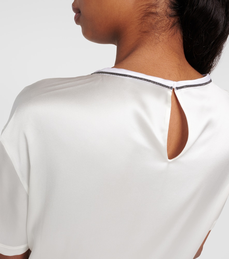 Silk-blend satin top