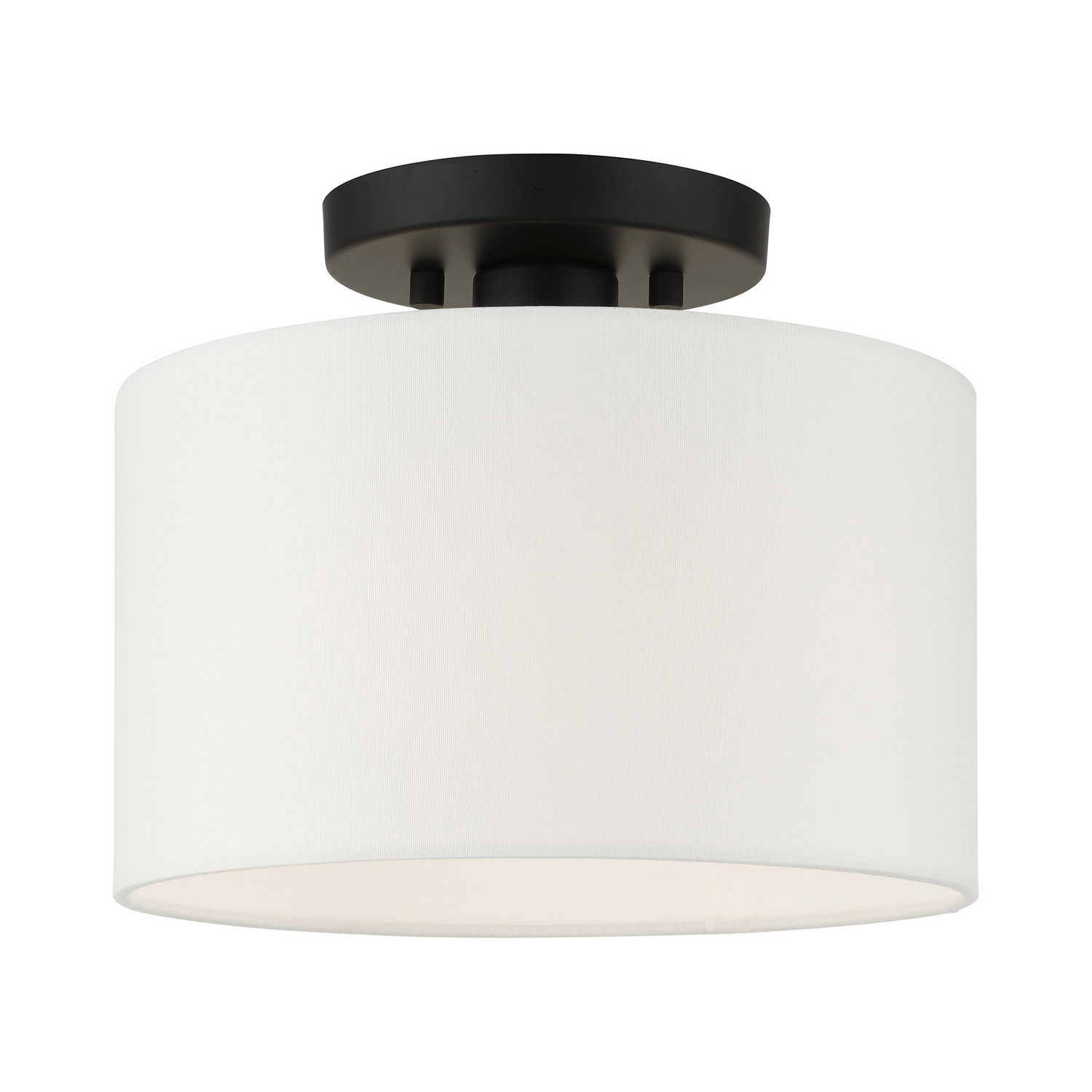 Black One Light Semi Flush Mount from the Meridian Collection