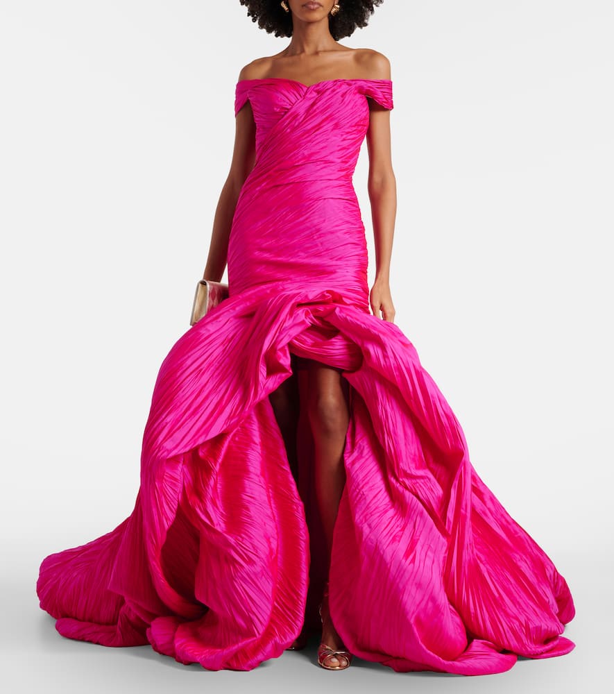 Off-shoulder bustier gown