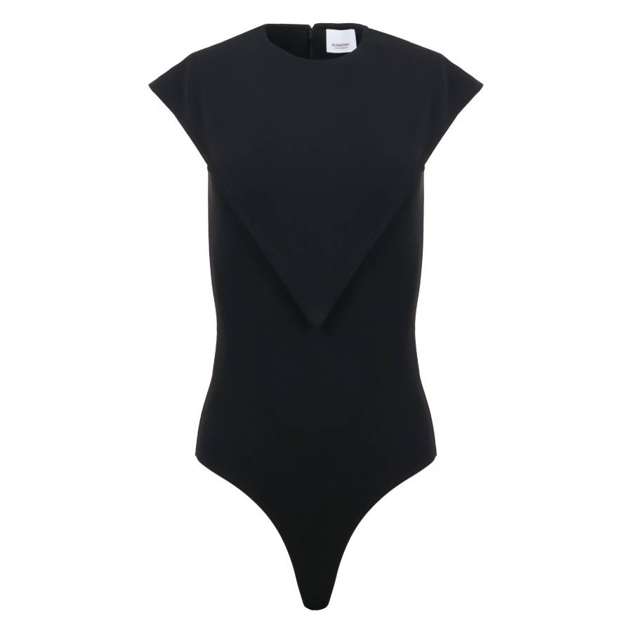 Black Panel Detail Stretch Jersey Bodysuit