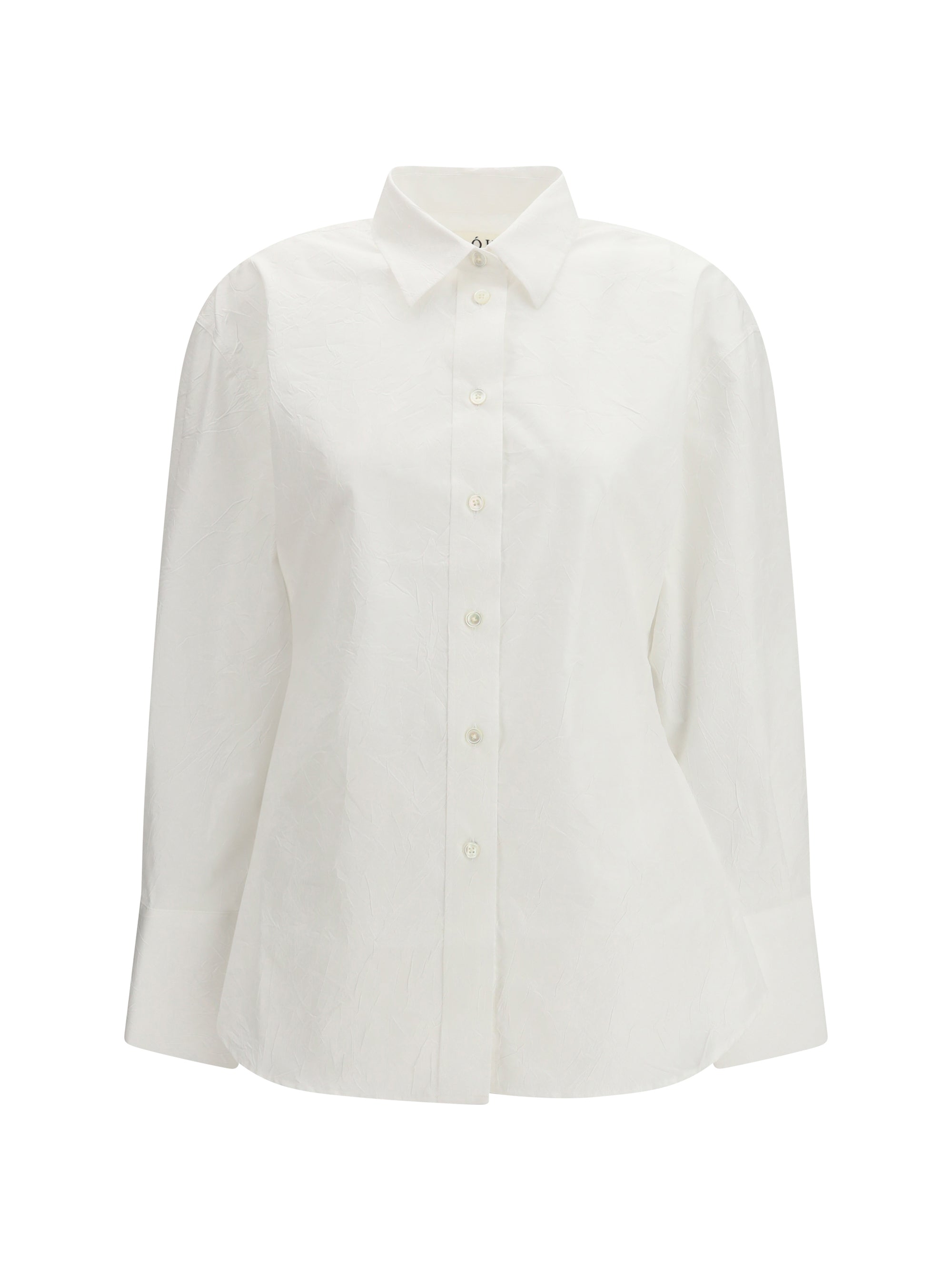 Shaped Cotton Poplin Shirt — White