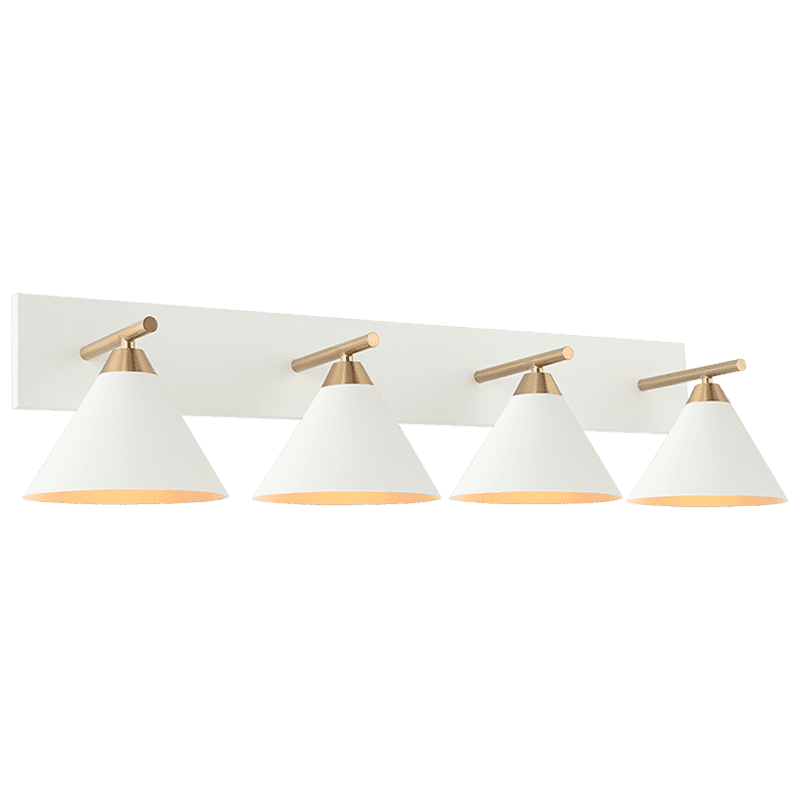 Matteo Bliss 4-Light Wall Sconce In Aged Gold Brass With White