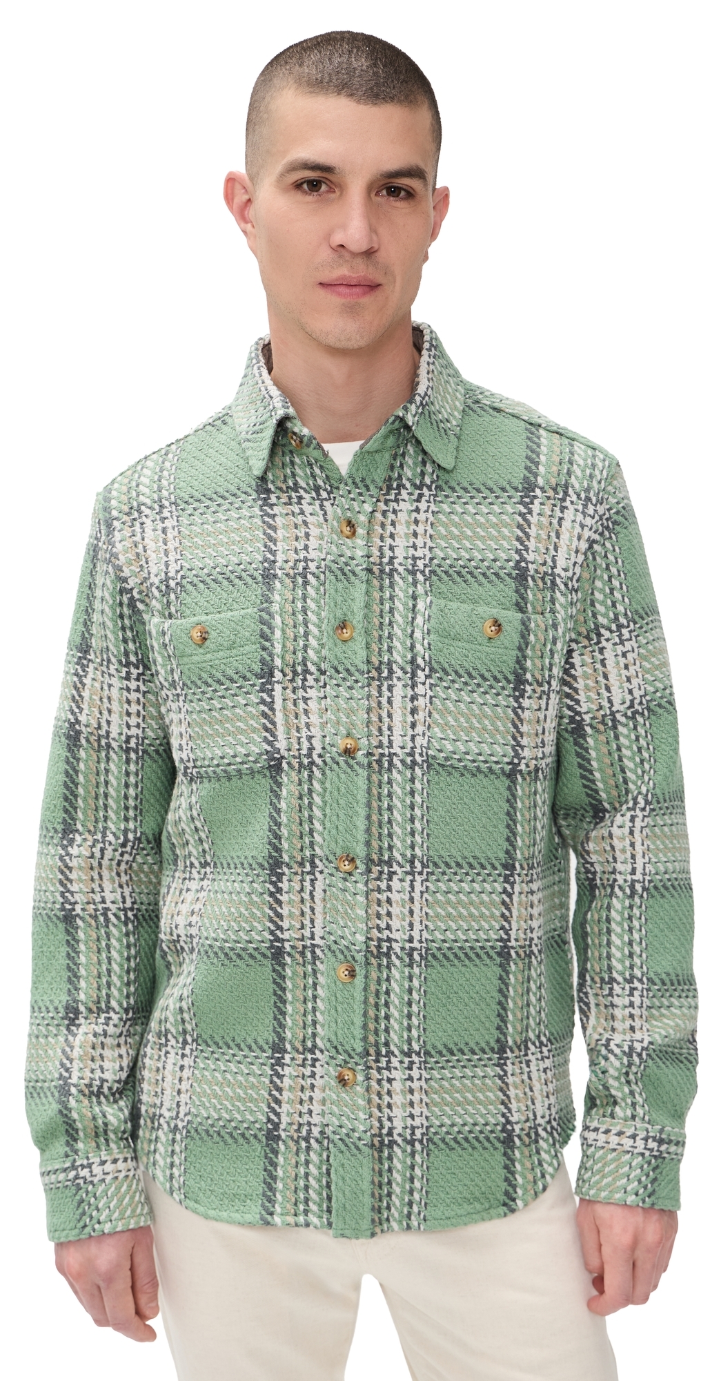 The Cutter Overshirt Sage Plaid