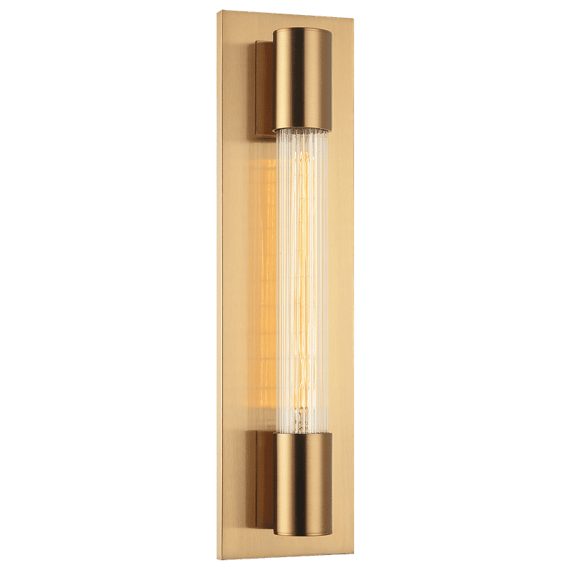 Aged Gold Brass One Light Wall Sconce from the Riely Collection