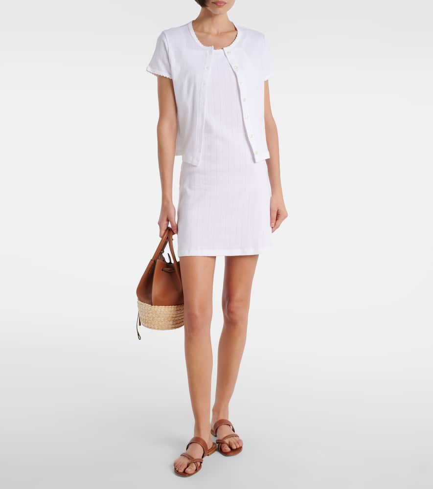 Pointelle cotton cardigan