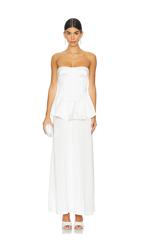 WeWoreWhat Corset Peplum Maxi Dress in White. 0. Also , 10, 2, 4