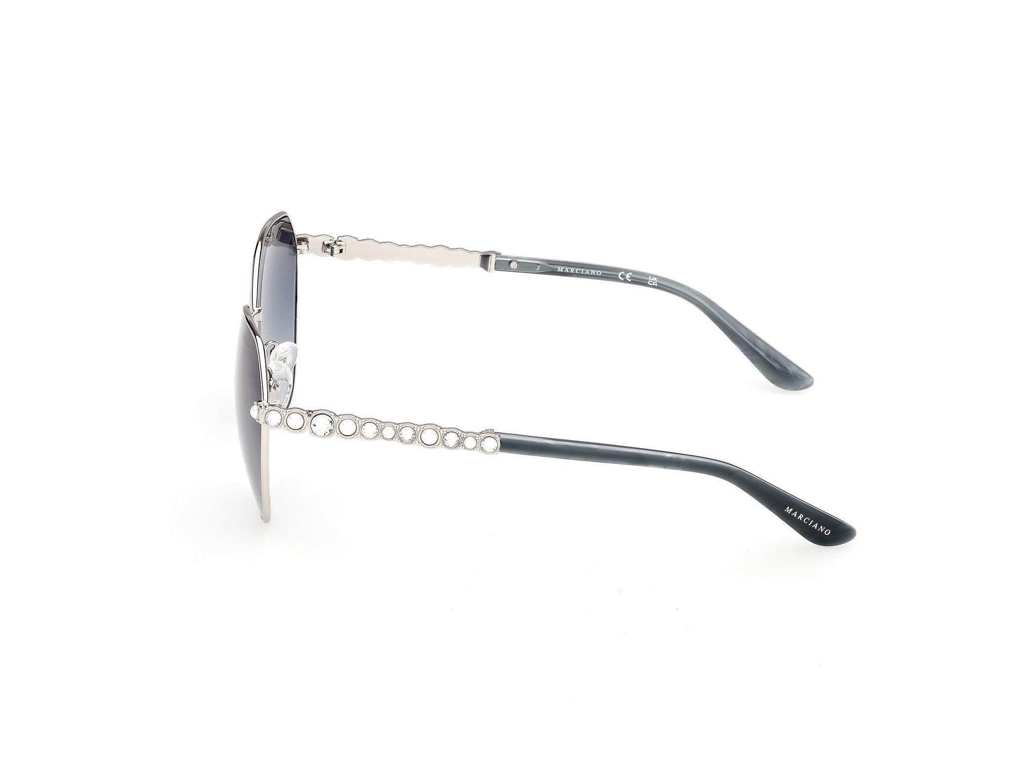 Guess by Marciano Woman Guess by Marciano GM00036 10W Sunglasses Metal Grey Blue Round Norma