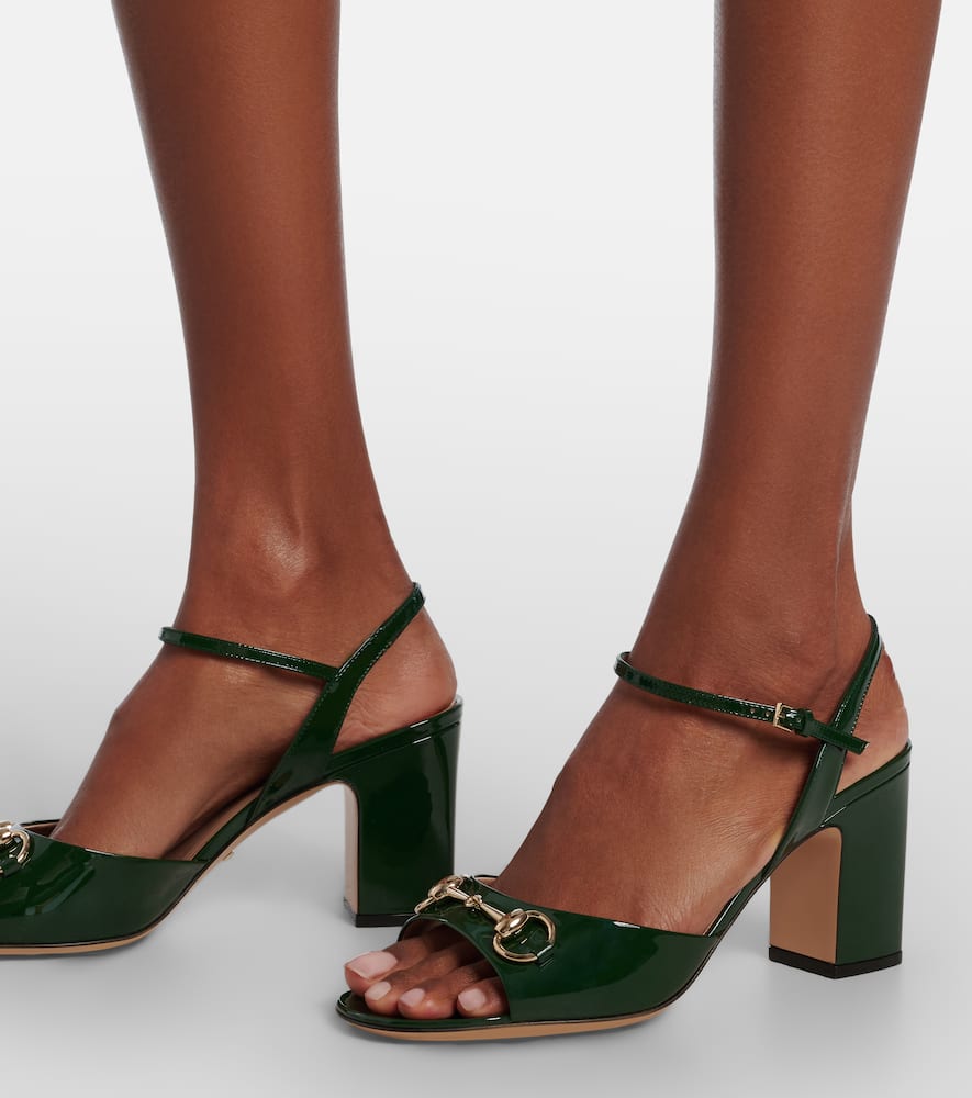 Lady Horsebit 75 patent leather sandals