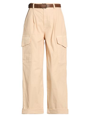 Woman Pants Beige Size S Cotton, Elastane