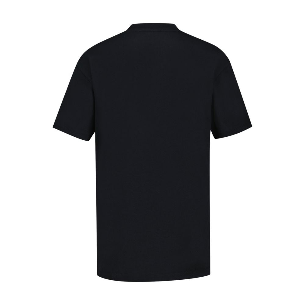 Writing Embroidery T-Shirt — Black