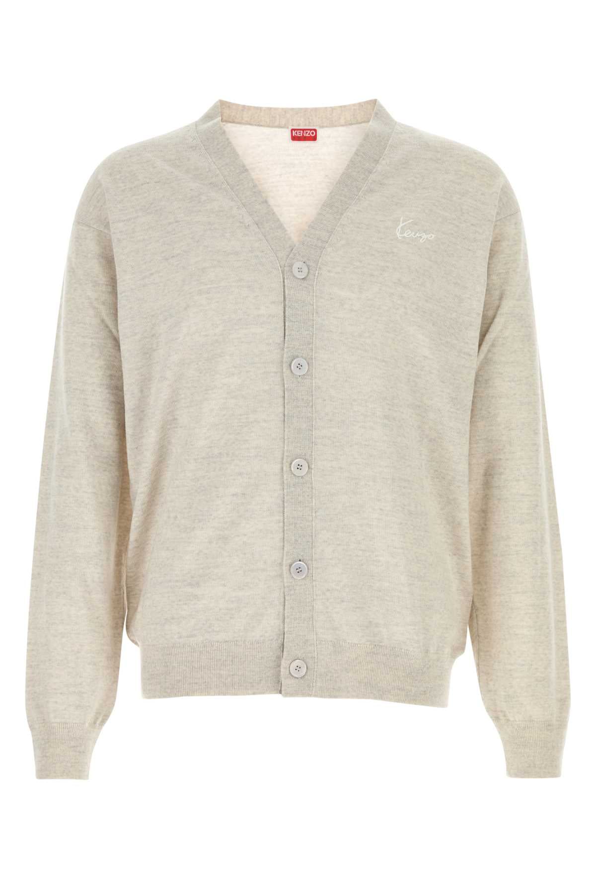 Wool Knit Cardigan — Gray