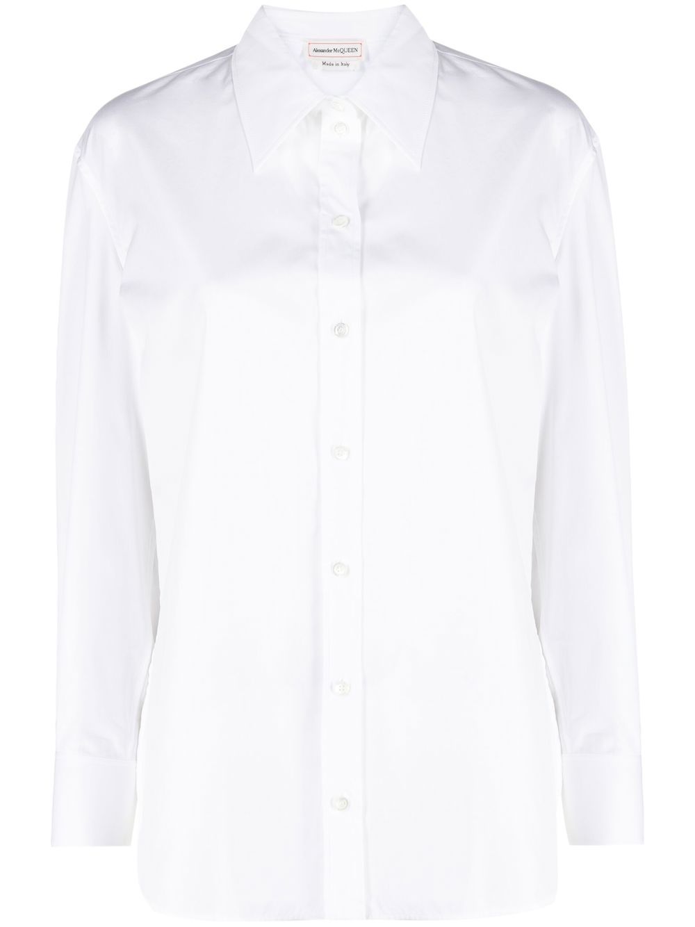 Long-sleeved cotton shirt - White