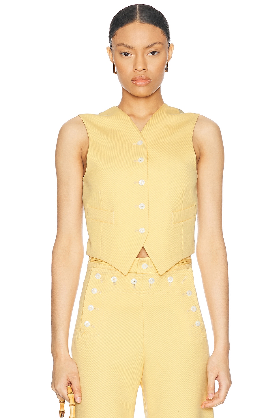 BODE Riding Twill Waistcoat in Yellow - Yellow.  8 also in