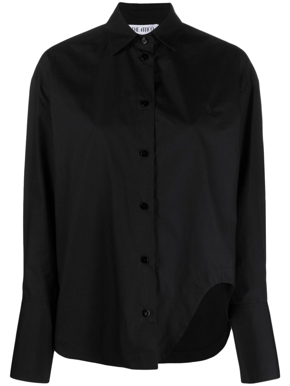 Eliza logo-embroidered cotton shirt - Black