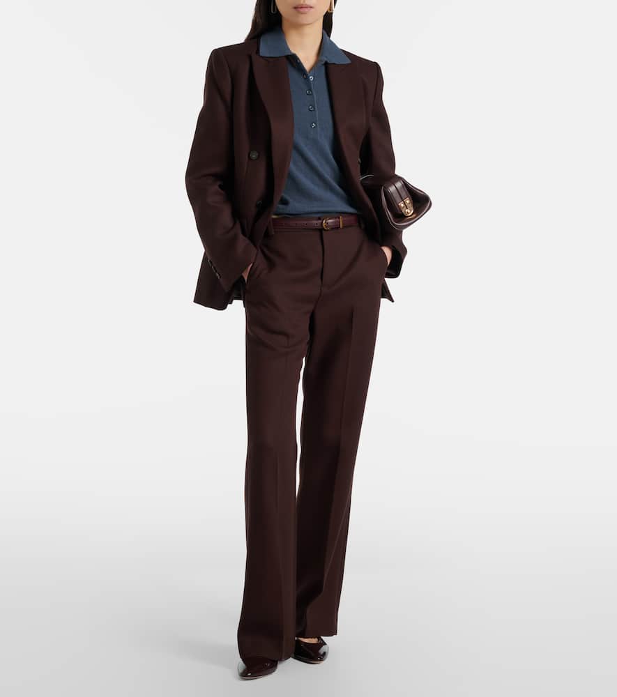 Cashmere and silk polo sweater